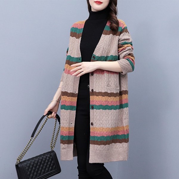 Áo Khoác len cardigan dáng dài thổ cẩm - Ảnh 4