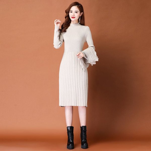 Set đầm len suông phối khoác gile 1 nút - Ảnh 12