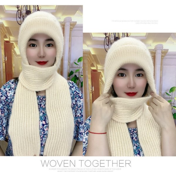 Mũ len trơn sọc dây dài - Ảnh 9
