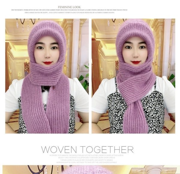 Mũ len trơn sọc dây dài - Ảnh 10