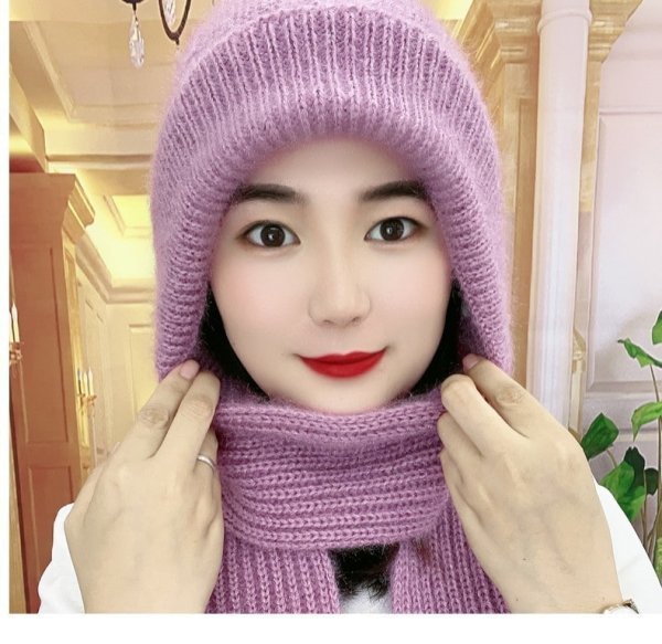 Mũ len trơn sọc dây dài - Ảnh 4