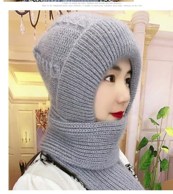 Mũ len trơn sọc dây dài - Ảnh 8