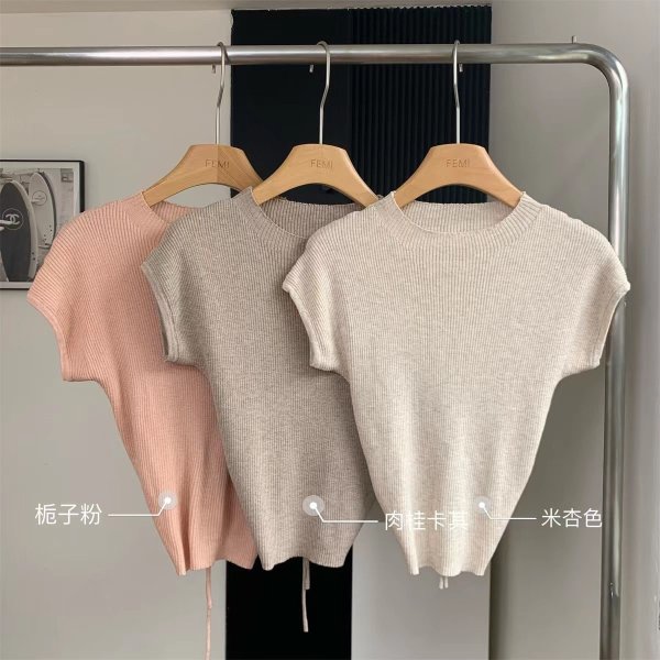 Áo len tay hến kiểu dây rút sau lưng - Ảnh 5