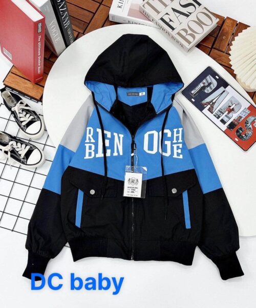 Áo khoác gió lót lông bé trai chữ ENOG
