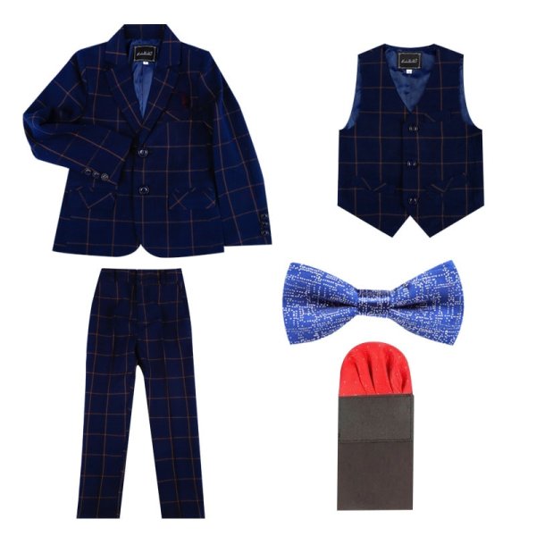 Set 3 món vest caro to sọc vàng - Ảnh 2