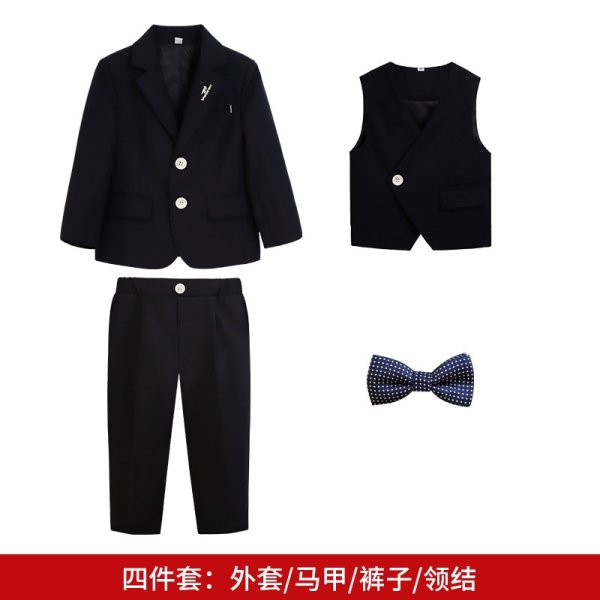 Set 3 món vest xanh đen đậm - Ảnh 3