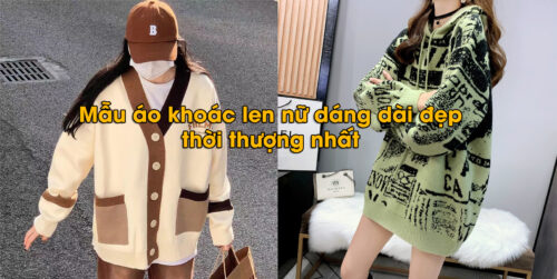 mẫu áo khoác len nữ dáng dài đẹp