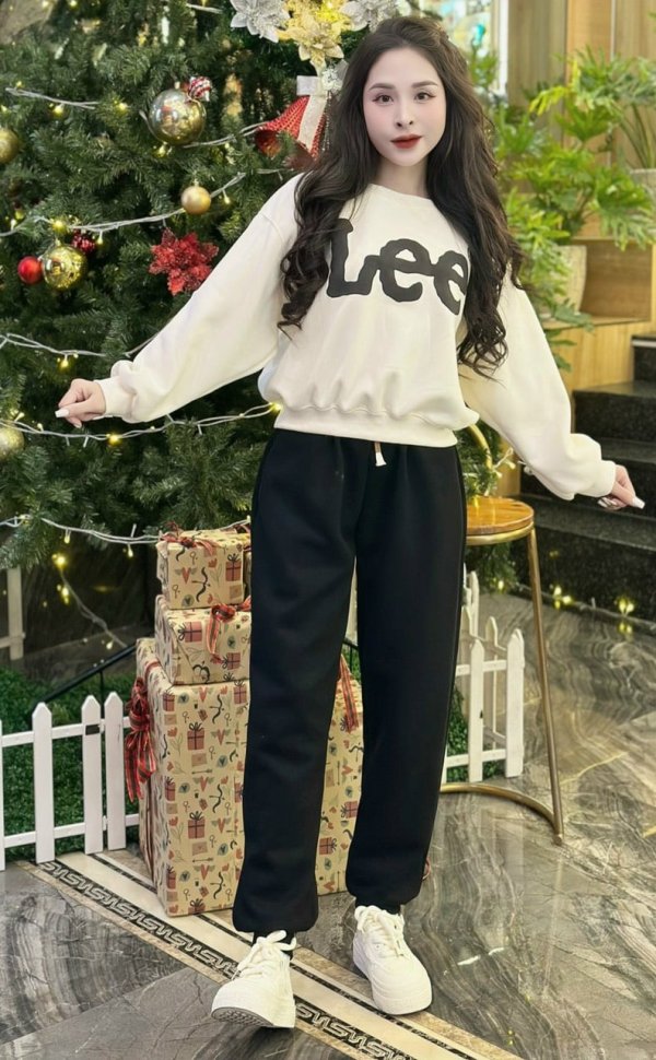 Bộ quần dài tay dài chữ Lee - Ảnh 3