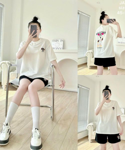 Bộ đùi thun nữ thêu chó Puppyi