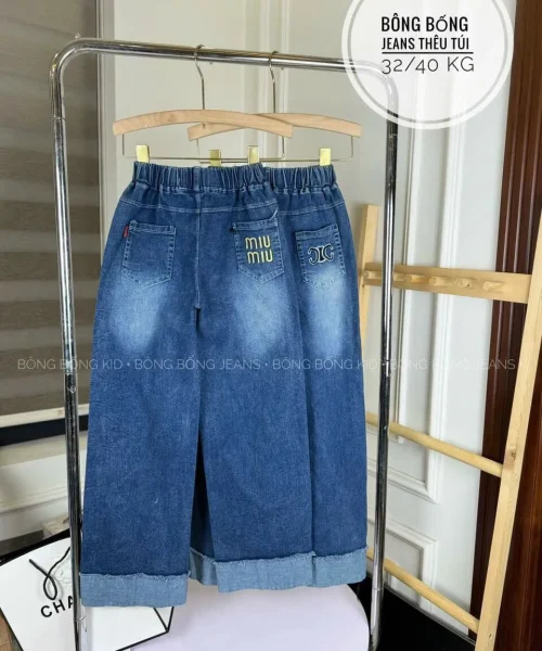 Quần jean ống rộng bé gái MiuMiu