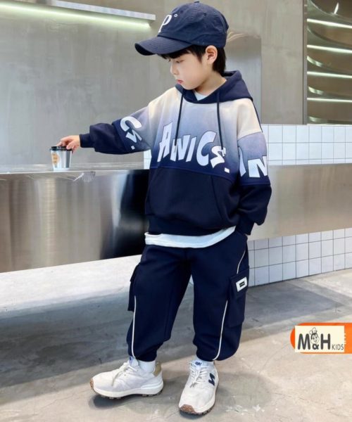Bộ hoodie ANICS bé trai