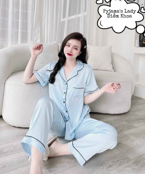 Bộ pijama lụa trơn
