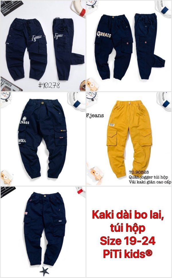 Quần túi hộp ống bo bé trai - Ảnh 4