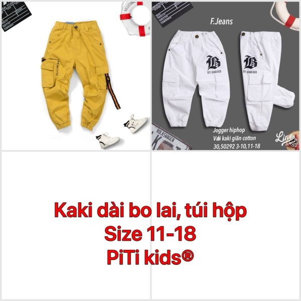 Quần túi hộp lai bo bé trai chữ B - Ảnh 2