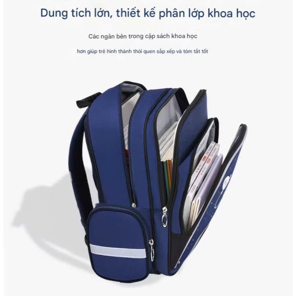 Balo học sinh tiểu học - Cặp đi học cho bé, chống gù lưng, chống thấm hình phi hành gia dễ thương - Mẫu 6 - Danangsale - Ảnh 6