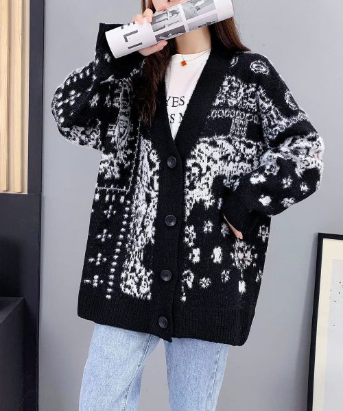 Áo khoác lencardigan kiểu dệt kim