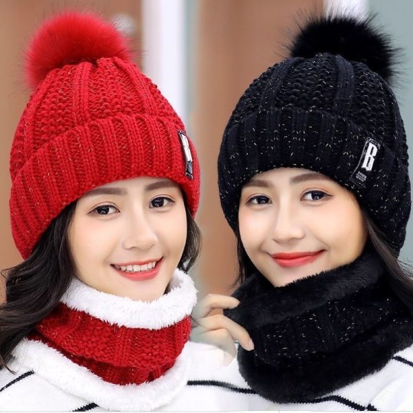 Thời trang thu đồng - Mẫu 1 Set 2 món mũ len kèm khăn choàng đẹp - Ảnh 6