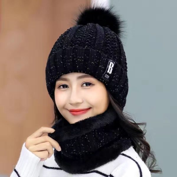 Thời trang thu đồng - Mẫu 1 Set 2 món mũ len kèm khăn choàng đẹp - Ảnh 4