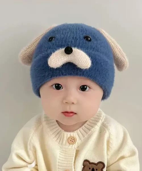 Mũ len đáng yêu cho bé - Mẫu 13 - Mũ len hình con chó cute - Danangsale