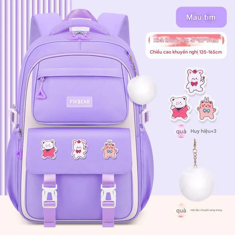 Balo chống gù chống thấm siêu nhẹ - Cặp đi học cho bé học sinh tiểu học họa tiết dễ thương - Mẫu 8 - Danangsale - Ảnh 2