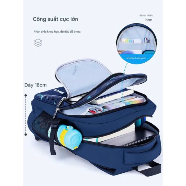 Cặp học sinh cấp 1, cấp 2 - Balo đi học cho bé - Balo chống gù lưng phong cách Hàn Quốc - Mẫu 2 - Danangsale - Ảnh 7
