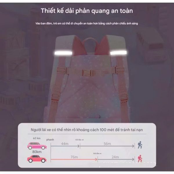 Balo học sinh cấp 1, cấp 2 - Cặp đi học cho bé, chống gù lưng, chống thấm hình cầu vồng đáng yêu - Mẫu 5 - Danangsale (Sao chép) - Ảnh 6