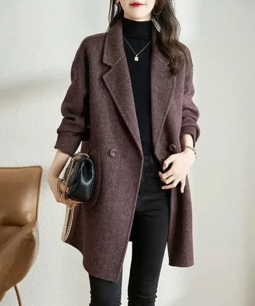 Áo khoác dạ thu đông 2 nút
