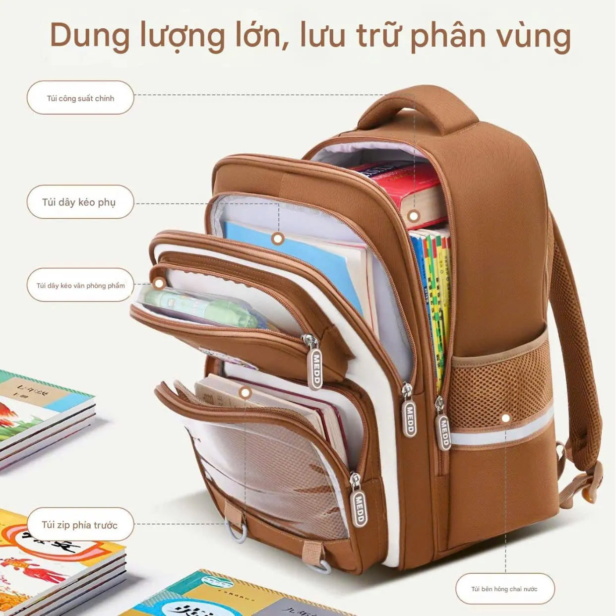 Balo chống gù chống thấm siêu nhẹ - Cặp đi học cho bé học sinh tiểu học họa tiết dễ thương - Mẫu 9 - Danangsale - Ảnh 3
