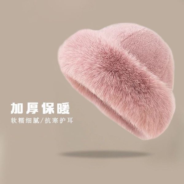 Mũ len viền phối lông - Ảnh 6