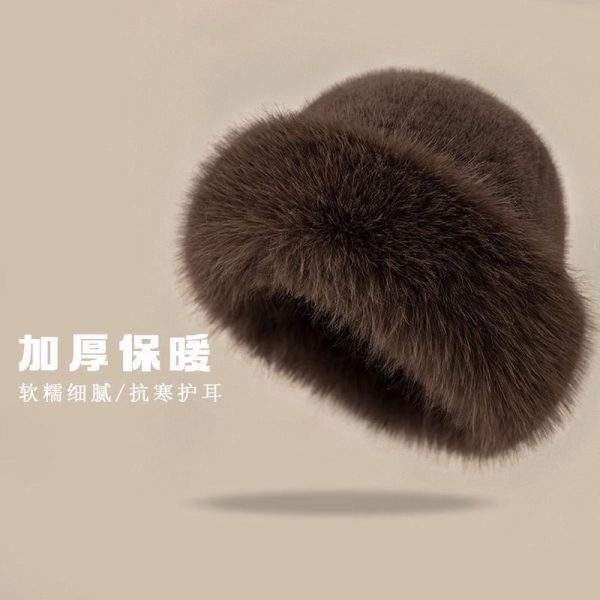 Mũ len viền phối lông - Ảnh 4