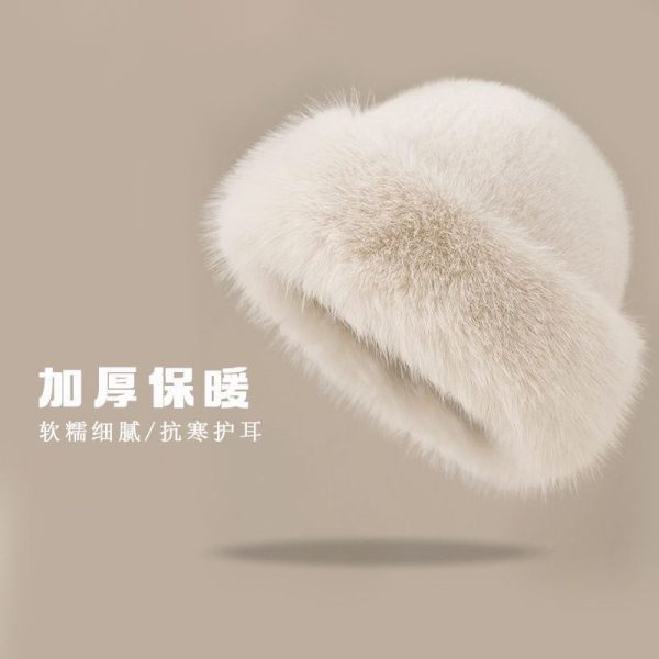 Mũ len viền phối lông - Ảnh 2