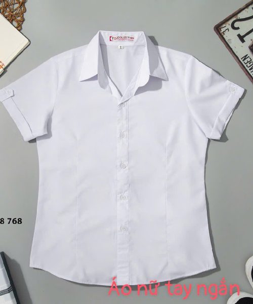 Đồng phục học sinh cấp 2,3-Áo sơ mi trắng đồng phục học sinh nữ
