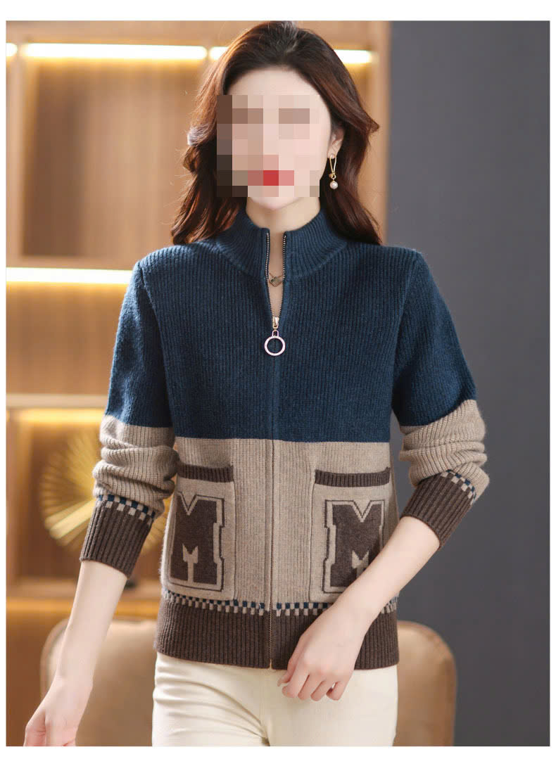 Thời trang len thu đông - Áo khoác len có khóa kéo - Danangsale - Ảnh 9