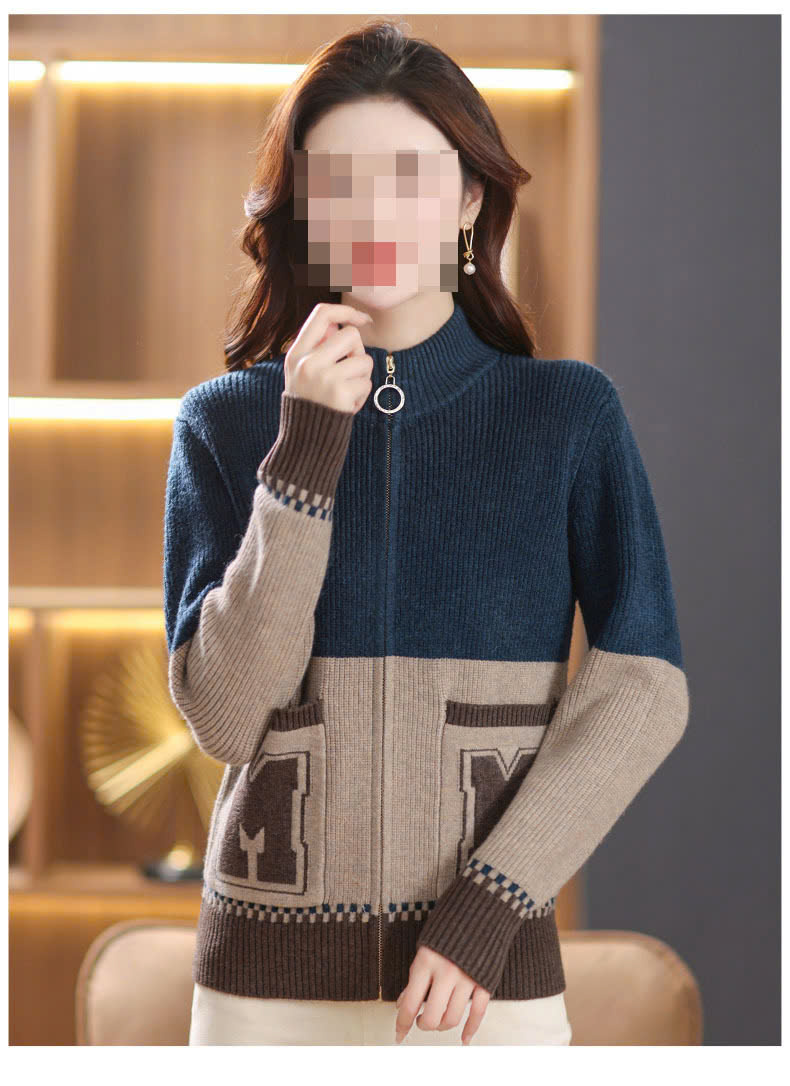 Thời trang len thu đông - Áo khoác len có khóa kéo - Danangsale - Ảnh 7