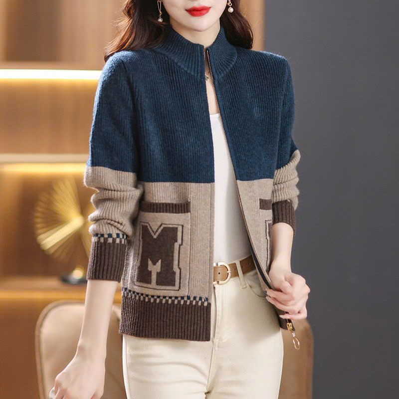 Thời trang len thu đông - Áo khoác len có khóa kéo - Danangsale