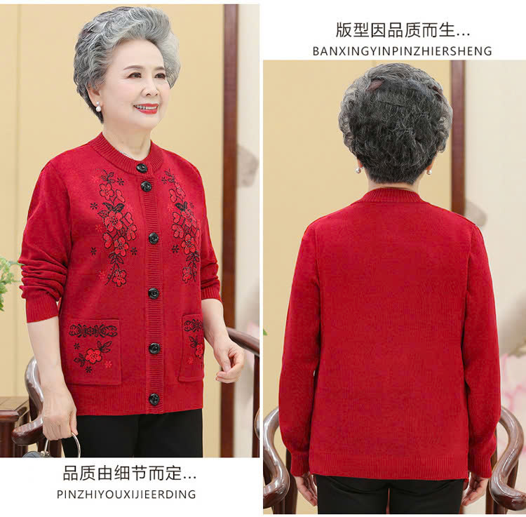 Áo khoác len Trung niên cao cấp - Áo khoác len nữ Quảng Châu đẹp - Ảnh 4