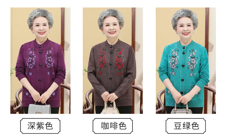 Áo khoác len Trung niên cao cấp - Áo khoác len nữ Quảng Châu đẹp - Ảnh 5