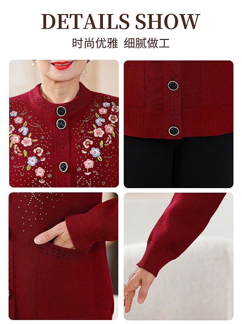 Áo khoác len trung niên cao cấp - Áo khoác len có phối nhung bên trong - Ảnh 2