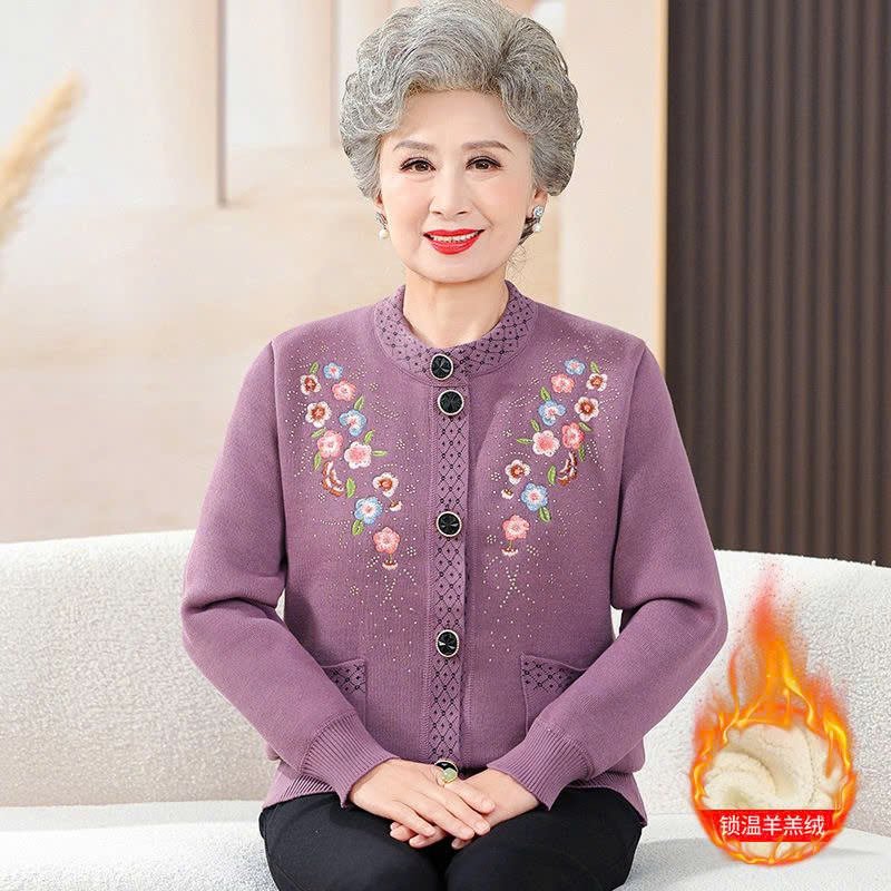 Áo khoác len trung niên cao cấp - Áo khoác len có phối nhung bên trong