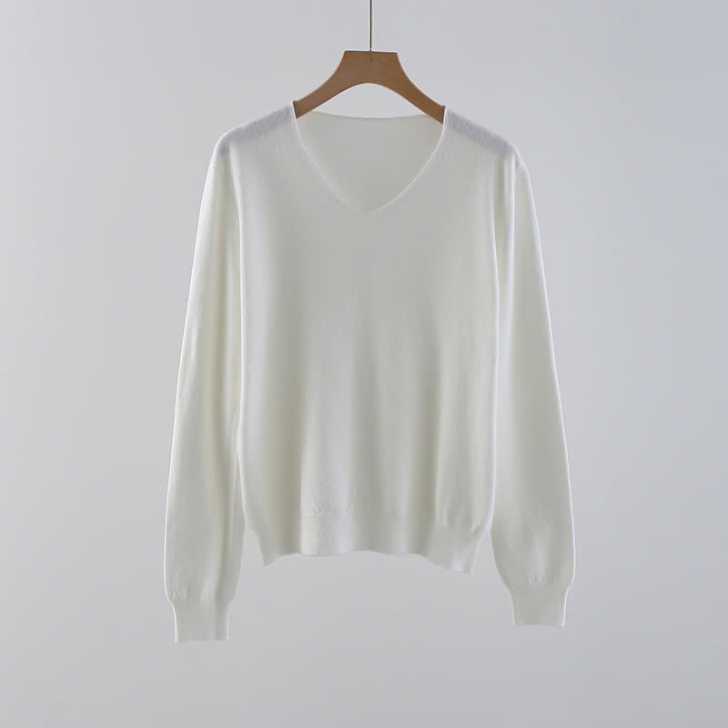 Áo len cổ tim - Áo len tay dài kiểu dáng Hàn Quốc Danangsale - Ảnh 3