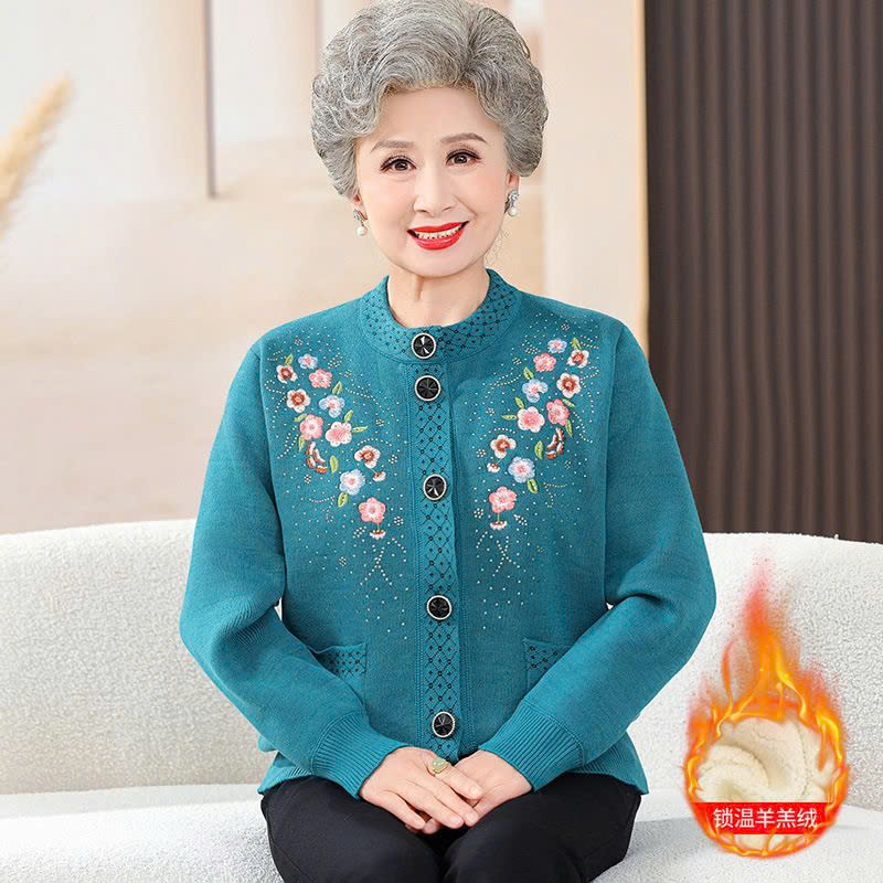 Áo khoác len trung niên cao cấp - Áo khoác len có phối nhung bên trong - Ảnh 7