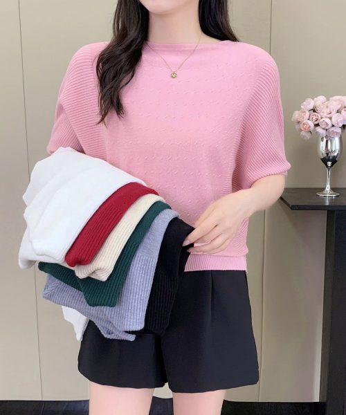 Áo len cánh dơi tay ngắn - Áo quần thu đông đẹp