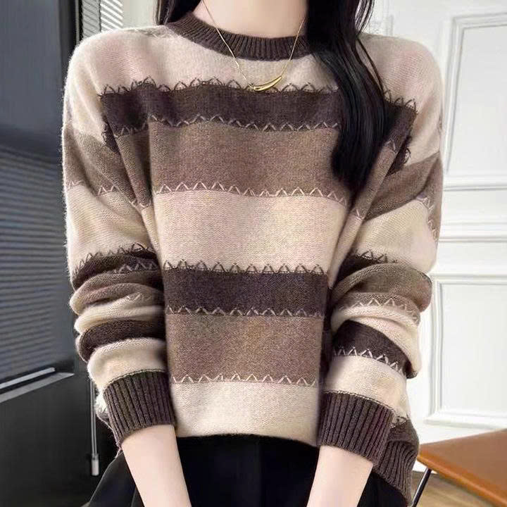 Áo Len Nữ phối sọc - Thời trang thu đông - Danangsale - Ảnh 4