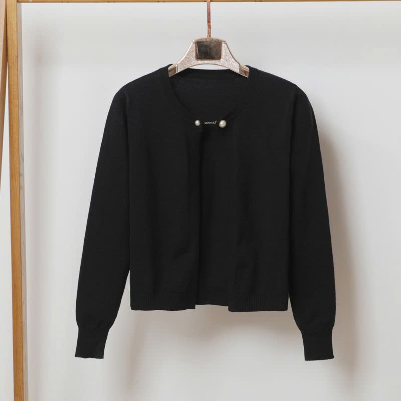 Áo len Nữ - Áo khoác len mỏng cài nút ngọc trai - Ảnh 7